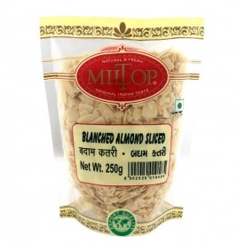 Miltop Blanched Almond Sliced   Pack  250 grams